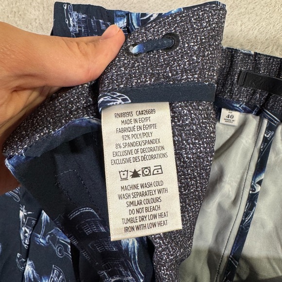 Robert Graham Beach To Bar Shorts Mens 40 Blue Culture Trip Woven Performance - Picture 5 of 7